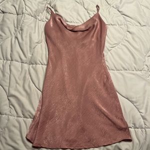 blue blush rose gold dress
